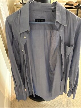 Canali Light Blue Casual Shirt Jacket